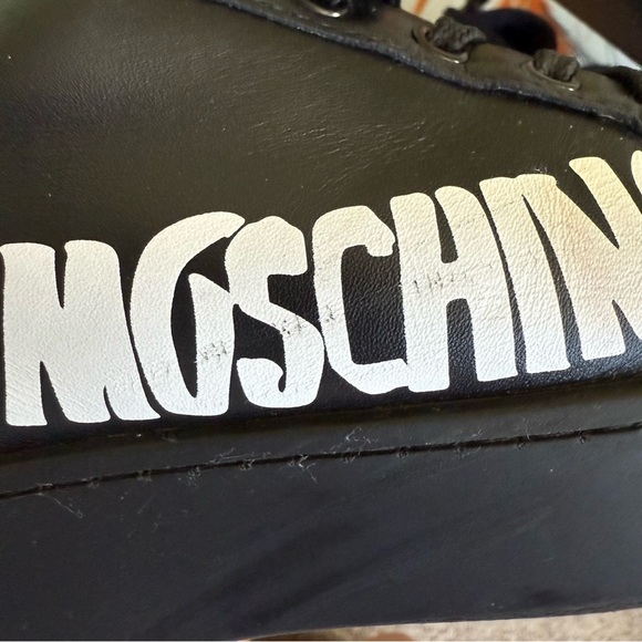Moschino Black Sneakers with Red Heart Detail - Picture 12 of 13